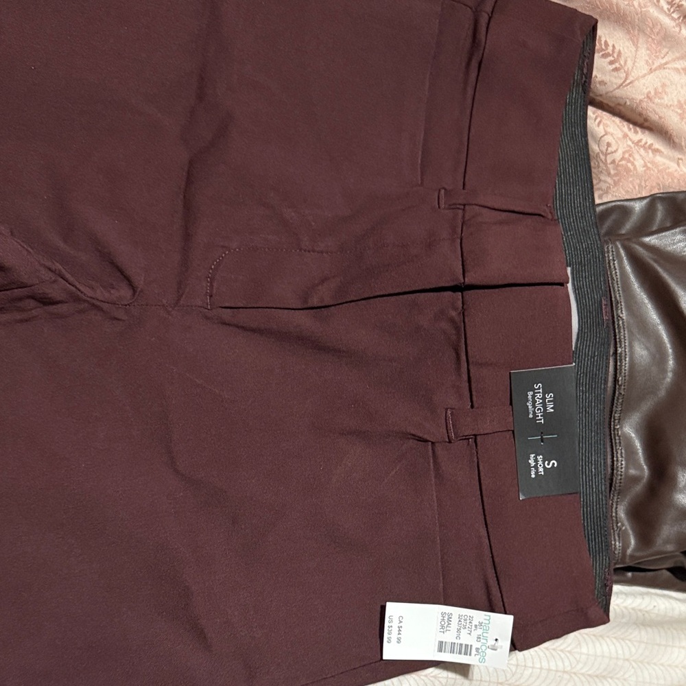 Maurices High Rise Burgundy Pants